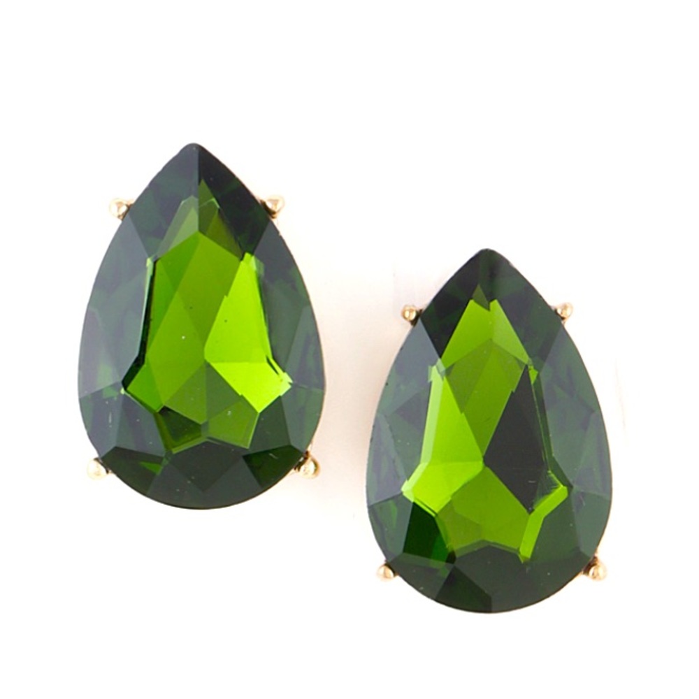 Teardrop Earrings - Olive